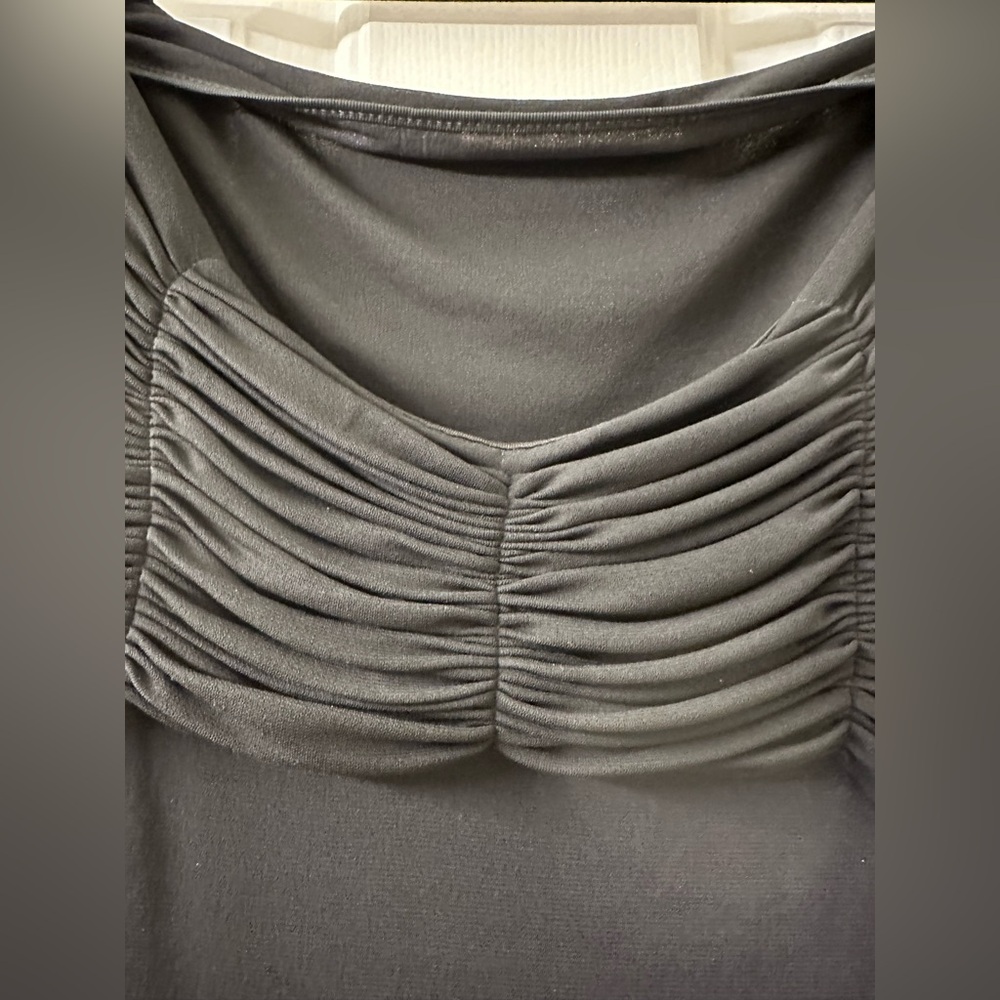 Balenciaga LBD Vintage Draped Ruched Dress | Black Mini | Size 40 - Picture 10 of 14